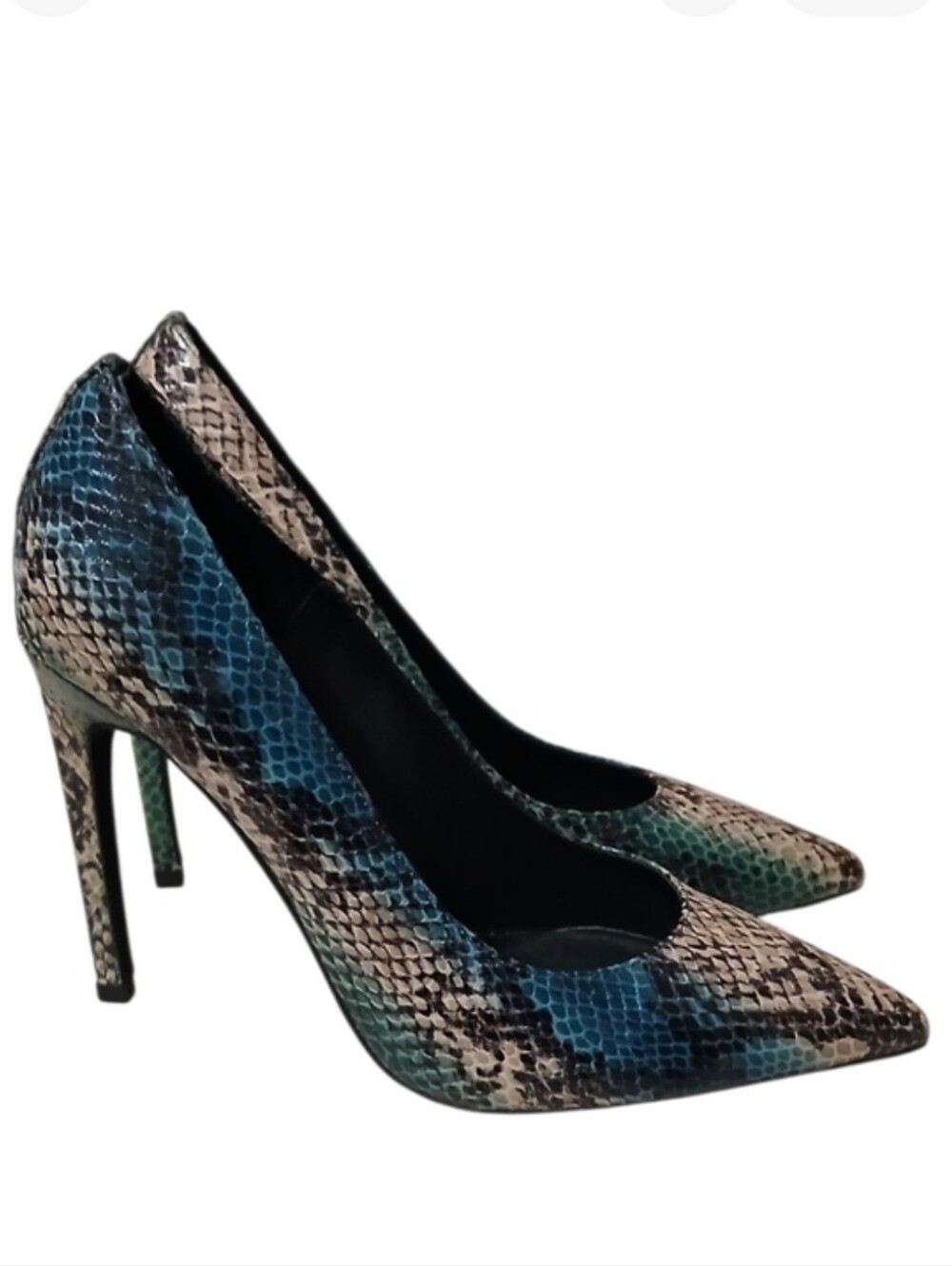 Jeffrey Campbell | Colorful Snakeskin Leather Stiletto Heels Size 6 - Picture 5 of 12